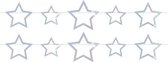 2x Vlaggenlijnen sterren feest slingers holografisch 4 meter - Oud en nieuw/glitter party decoratie