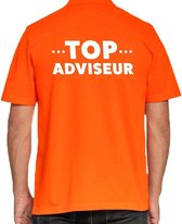 Top adviseur beurs/evenementen polo shirt oranje heren - verkoop/horeca S