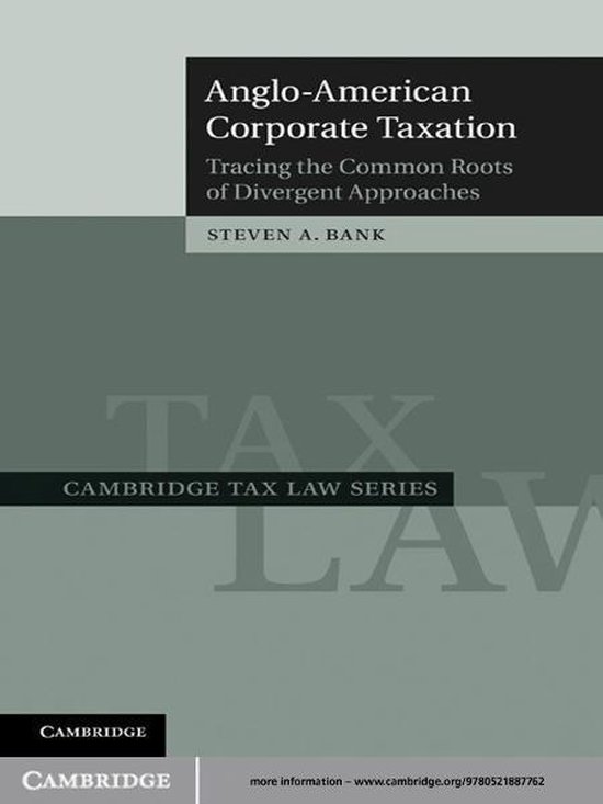 Cambridge Tax Law Series - Anglo-American Corporate Taxation - cover