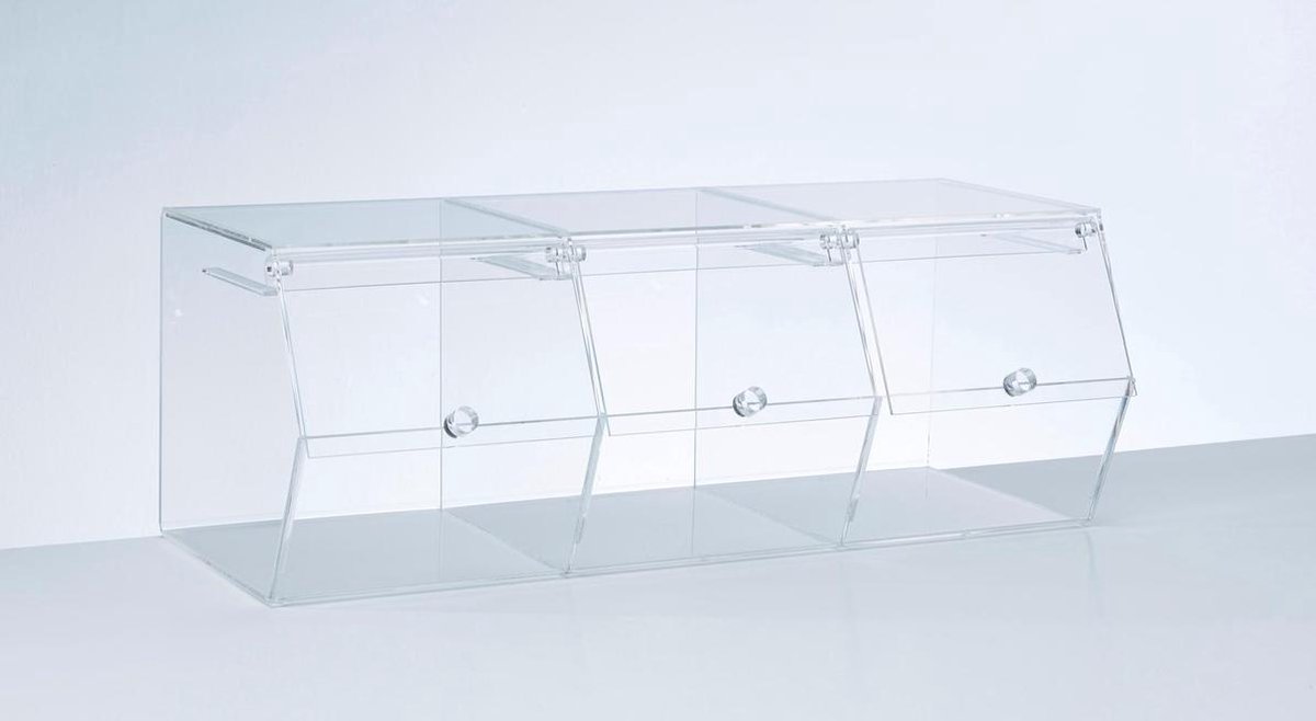 Boîte à bonbons en plexiglass transparent avec couvercle et 1 étage