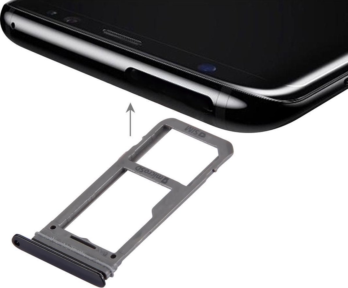 Let op type!! SIM Card Tray + Micro SD Tray for Galaxy S8(Black)