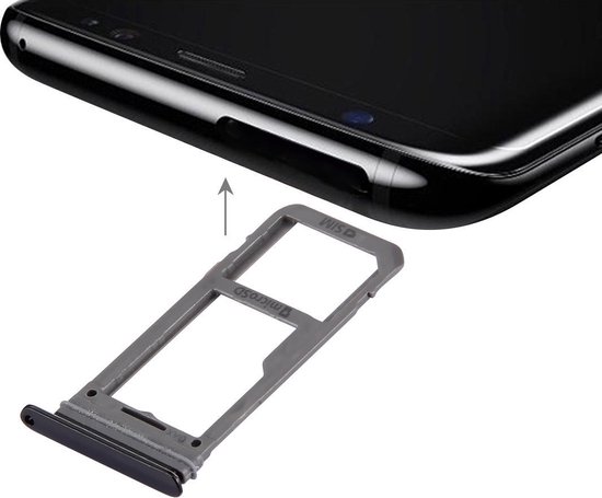 Let op type!! SIM Card Tray + Micro SD Tray for Galaxy S8(Black) | bol.com