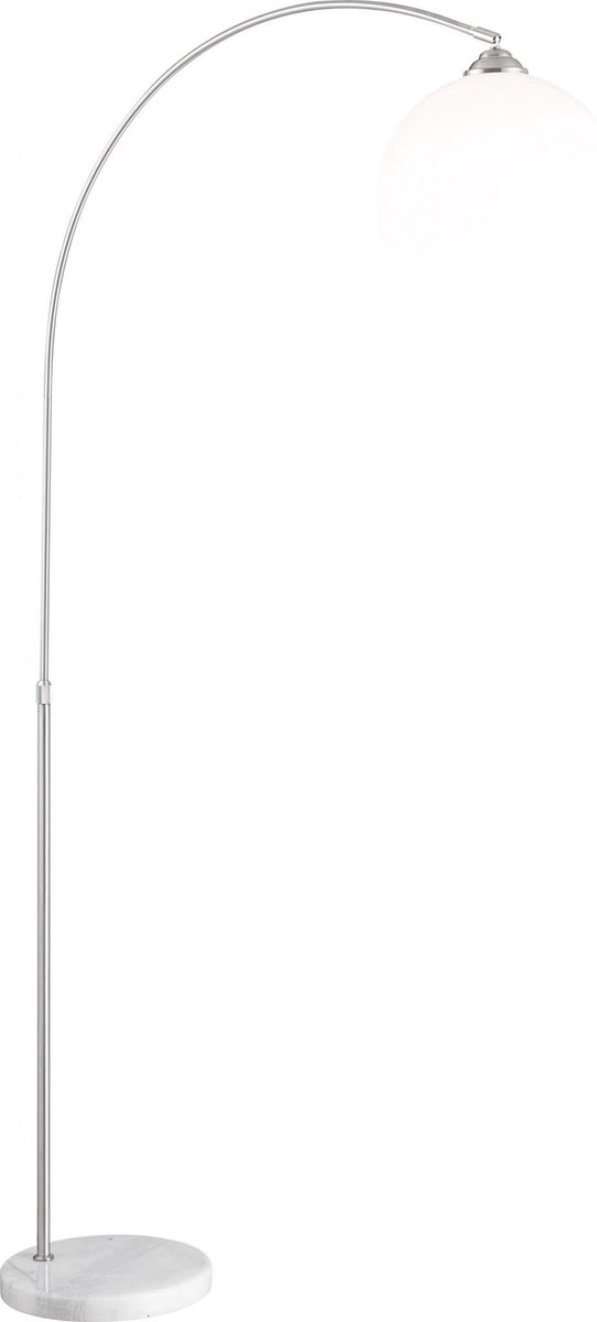 Vloerlamp Globo New Castle - Nikkel mat/Marmer/Kunststof