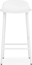 Form barkruk met metalen frame - wit - 75 cm