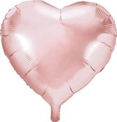 PARTYDECO - Metallic roségouden aluminium hart ballon - Decoratie > Ballonnen