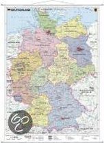 Deutschland politisch. Wandkarte mit Metallleiste