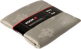 KOOK Set de serviettes en polyester damassé - Taupe - 4 pièces