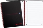 5x Oxford BLACK N' RED spiraalblok karton, 140 bladzijden A4, gelijnd