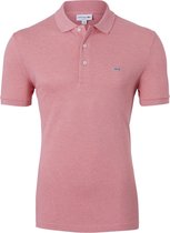 Lacoste stretch Slim Fit polo - koraal roze/rood melange (extra getailleerd)