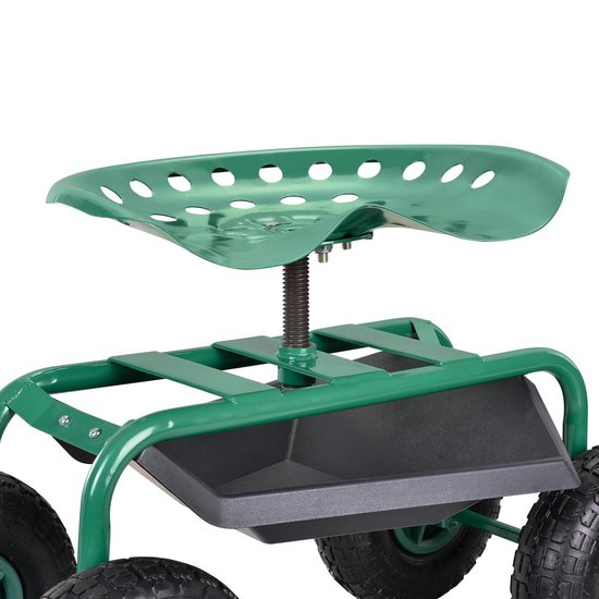 YAOYAOO Tuinkruk met wieltjes, draagbaar, mobiel tuinzitje, in hoogte verstelbaar, rolstoel voor tuinieren voor minder vermoeidheid, belasting: 200 kg