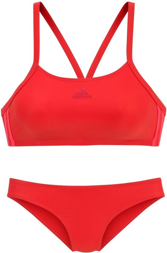 adidas Fit 2Pc 3S Dames Bikini - Active Red - Maat 32 | bol.com