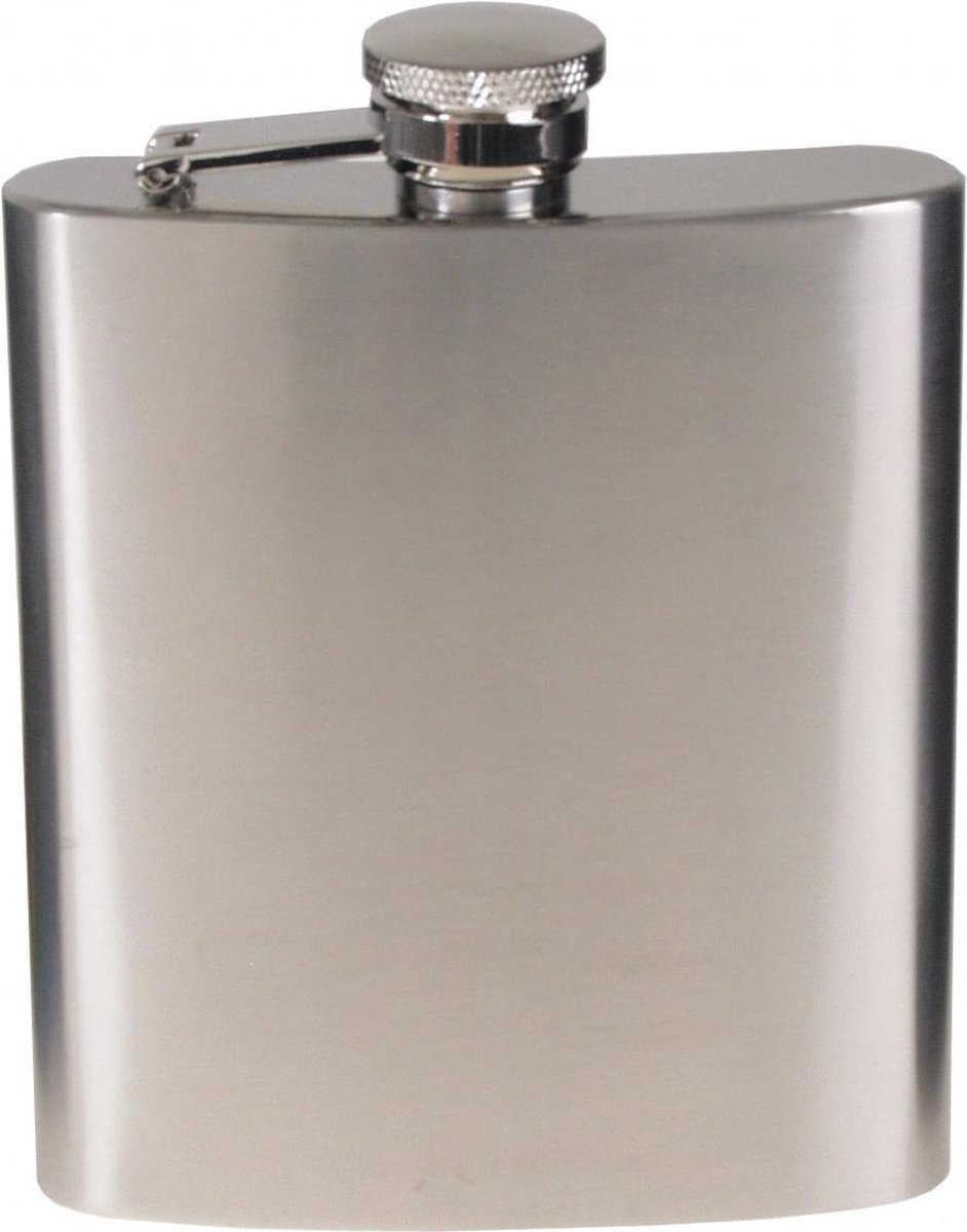 Fox outdoor Heupfles, roestvrij staal, mat chroom, 8 OZ, 225 ml