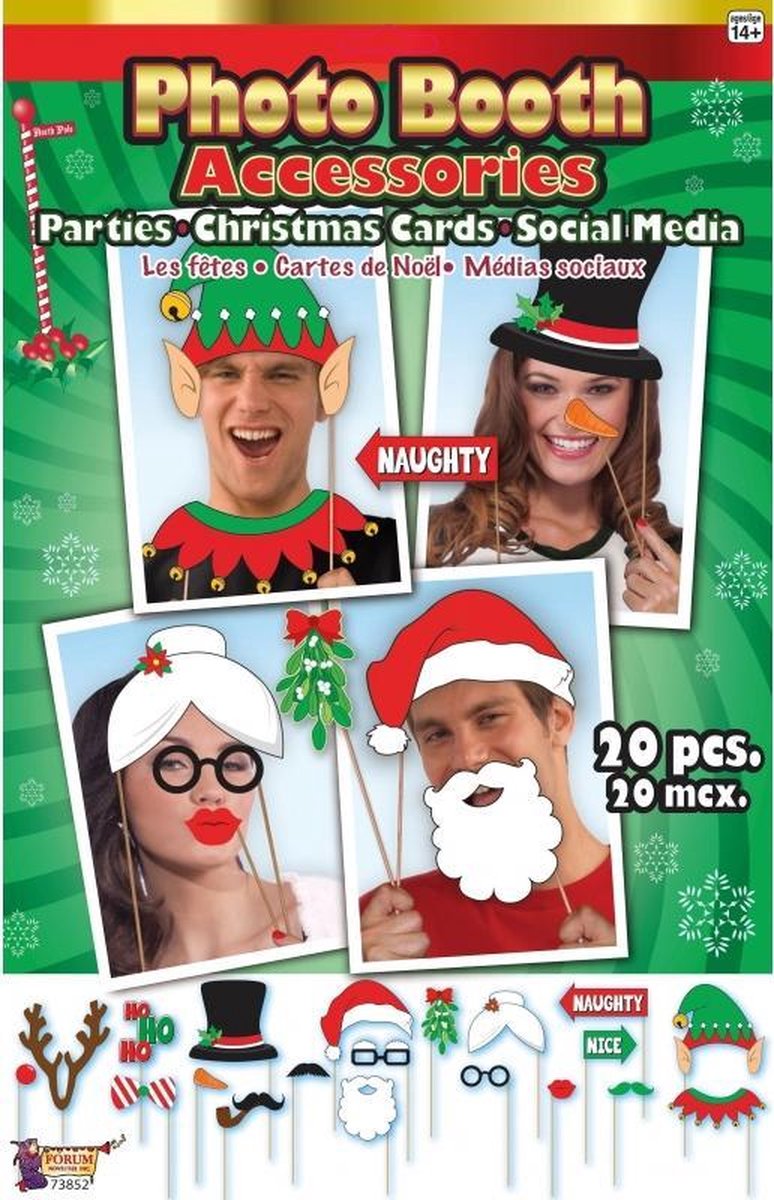 Kerst photobooth foto props 20delig Kerstfeest fotoprops bol