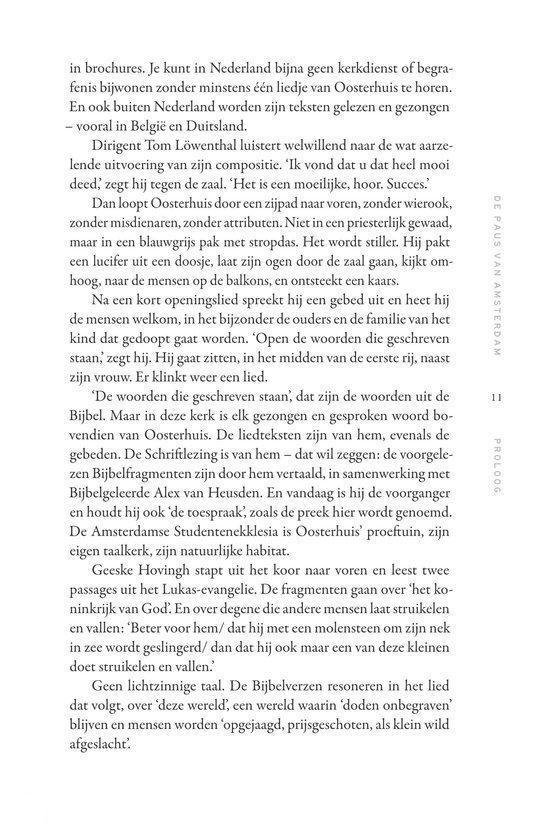 Tekstpagina met Nederlandse tekst over 'De paus van Amsterdam', pag. 11.