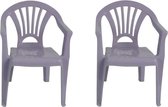 2x Kinderstoelen paars - tuinmeubels- stoelen voor kinderen