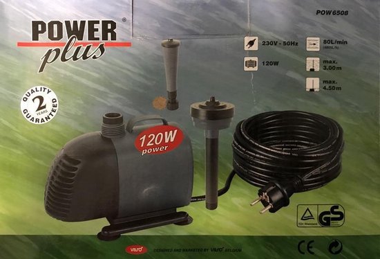 Fontein / Vijverpomp PROMO 120 Watt - 4800L/H - met hulpstukken
