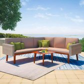 Loungeset poly rattan grijs 13-delig  (incl. Fleecedeken)