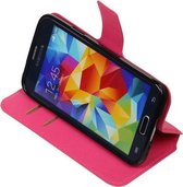 Roze Samsung Galaxy S5 TPU wallet case - telefoonhoesje - smartphone cover - beschermhoes - book case - booktype cover HM Book