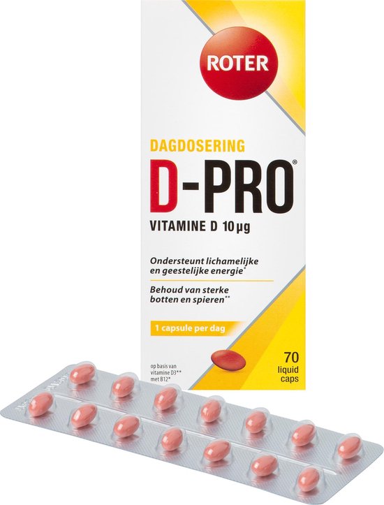 Roter Dagdosering D-Pro Vitamine D 10mcg Voedingssupplement - 70 tabletten | bol.com