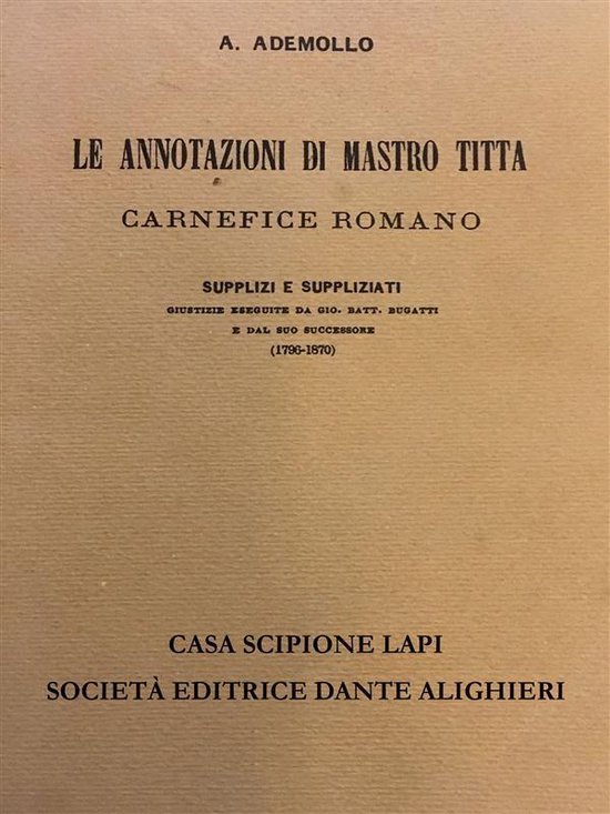 Le annotazioni di Mastro Titta carnefice romano - cover