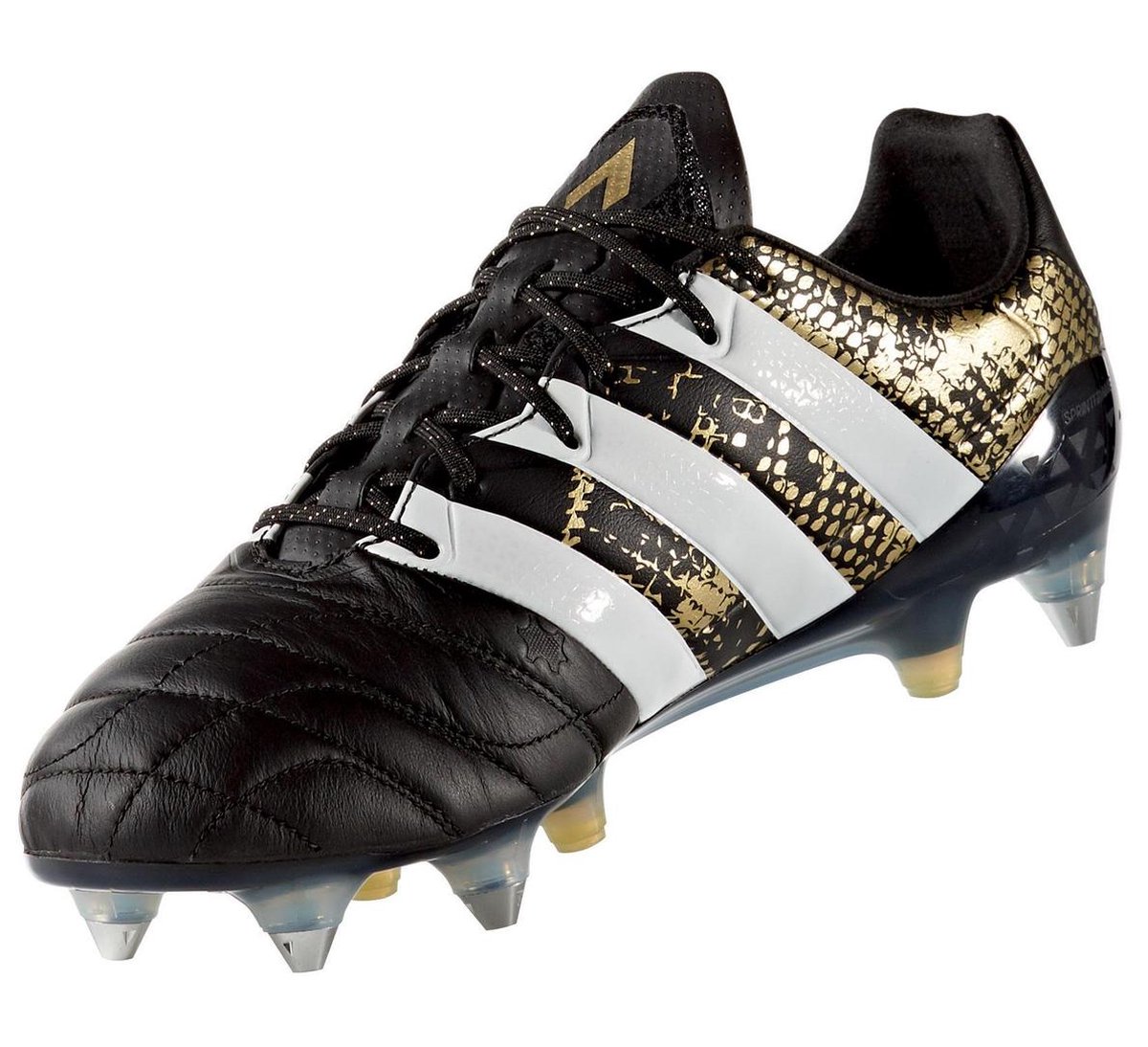 adidas ACE 16.1 SG Voetbalschoenen - Maat 42 2/3 - Mannen - zwart/wit/goud  | bol