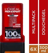 L'Oréal Paris Men Expert Stop Stress Showergel - 6 x 300 ml - Voordeelverpakking