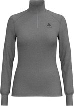 Odlo Bl Top Turtle Neck L/S Half Zip Active Warm Dames Thermoshirt - Grey Melange - Maat XS