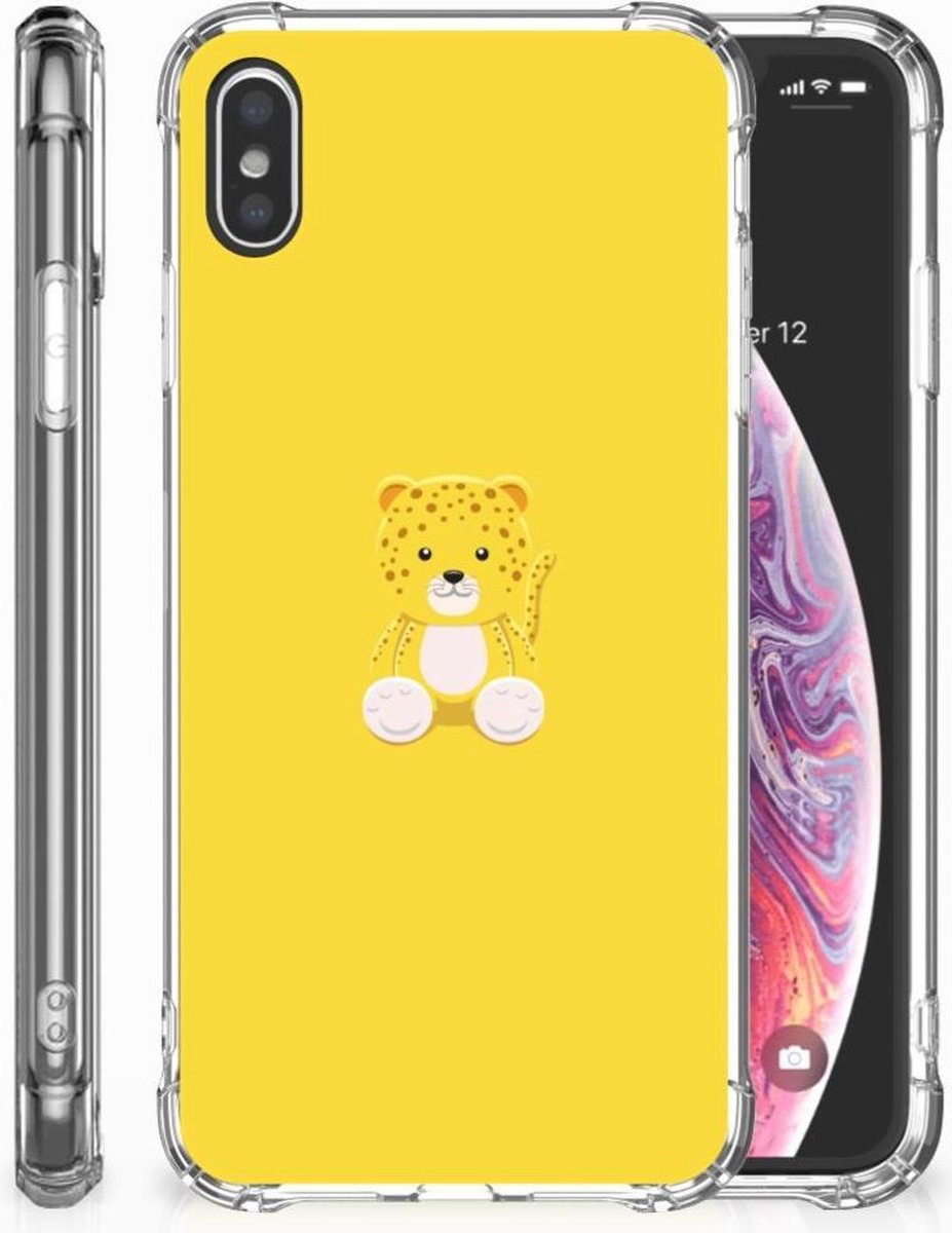 Apple iPhone Xs Max Stevig Bumper Hoesje Baby Leopard