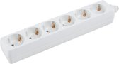 6-voudige tafelcontactdoos schuko wit