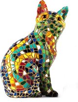 Barcino design barcelone mosaïque chat multicolore 15 cm