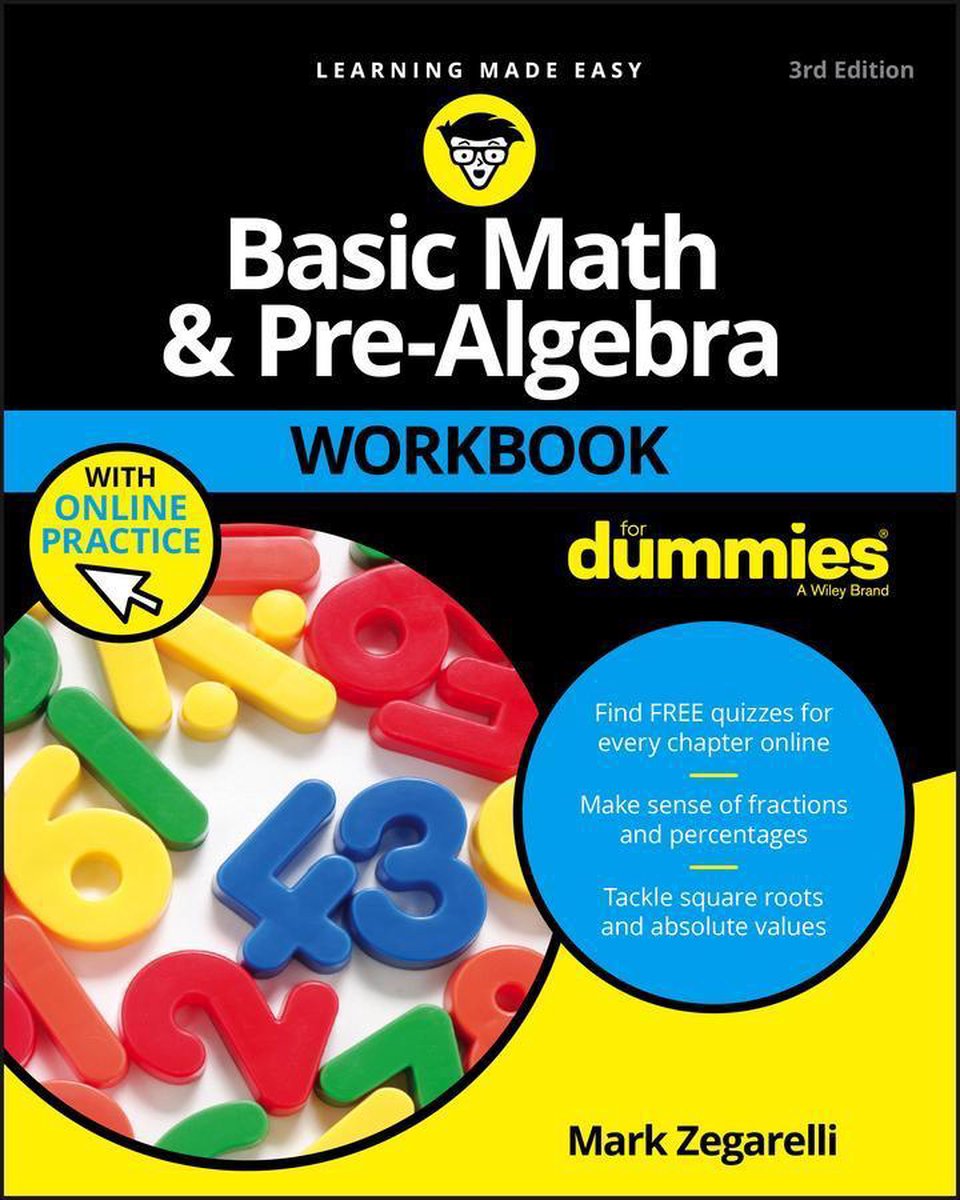 Omslag van Basic Math & Pre-Algebra Workbook For Dummies with Online Practice