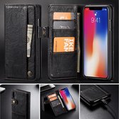Vintage Leren Book Case - Iphone XS Max Hoesje - Zwart - Caseme