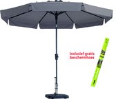 Parasol Rond Madison Flores Taupe inclusief Beschermhoes