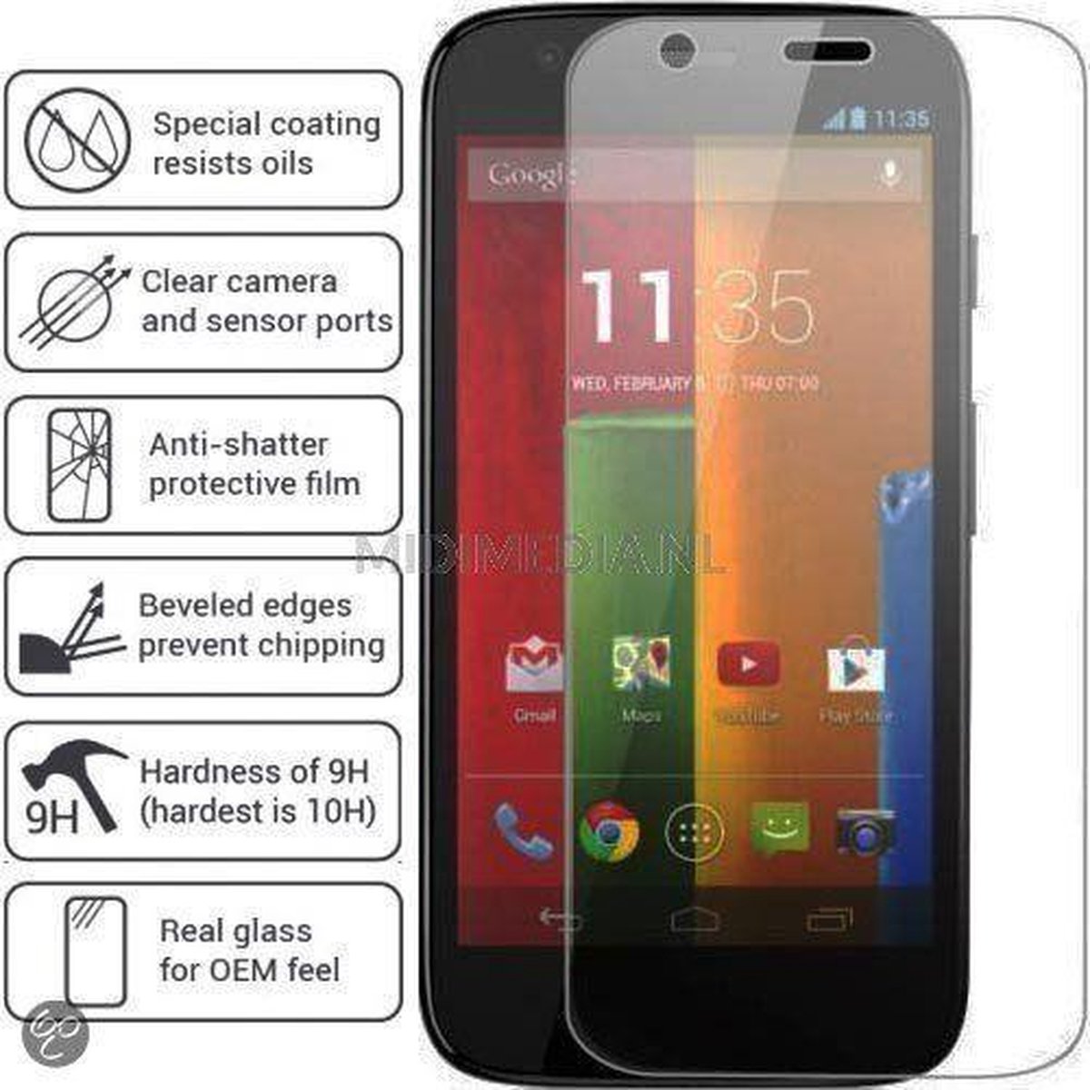 Motorola Moto G 2014 Glazen Screenprotector Tempered Glass (0.3mm)