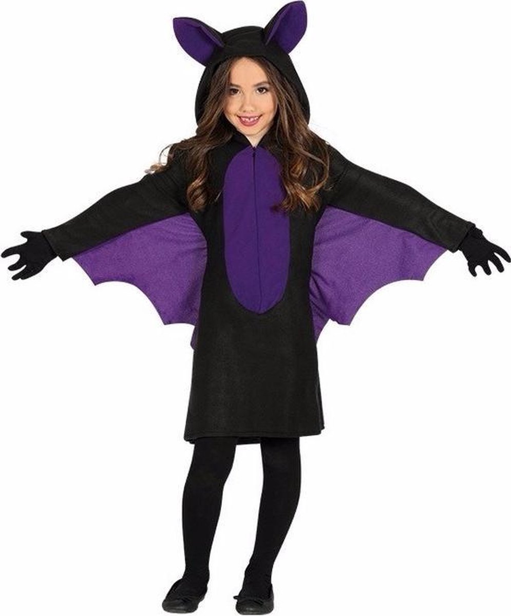 Kansen lezing Doe voorzichtig Halloween - Zwart met paars vleermuis kostuum voor meisjes - verkleedpak  7-9 jaar... | bol.com