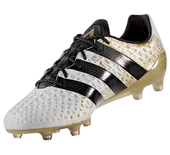 adidas ACE 16.1 FG Voetbalschoenen - Maat 41 1/3 - Mannen - wit/zwart/goud  | bol.com