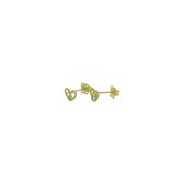 Silventi 121101601 14 Karaat Gouden oorstekers - zirkonia in opengewerkte hart 1,5 mm - lengte 3 mm - geelgoudkleurig