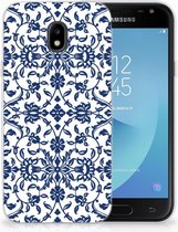 Geschikt voor Samsung Galaxy J3 2017 TPU Siliconen Hoesje Flower Blue
