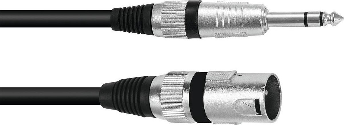 Omnitronic 3022075E XLR Adapterkabel [1x XLR-stekker 3-polig - 1x Jackplug male 6,3 mm (stereo)] 0.15 m Zwart