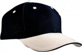 Zwarte baseball cap met beige klep