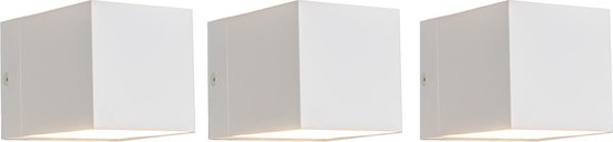 QAZQA transfer - Moderne Wandlamp voor binnen - 3 stuks - D 105 mm - Wit - Woonkamer | Slaapkamer | Keuken