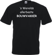 Mijncadeautje T-shirt - 's Werelds beste Bouwvakker - - unisex - Zwart (maat XXL)
