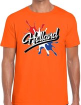Holland t-shirt spetter oranje voor heren  XL