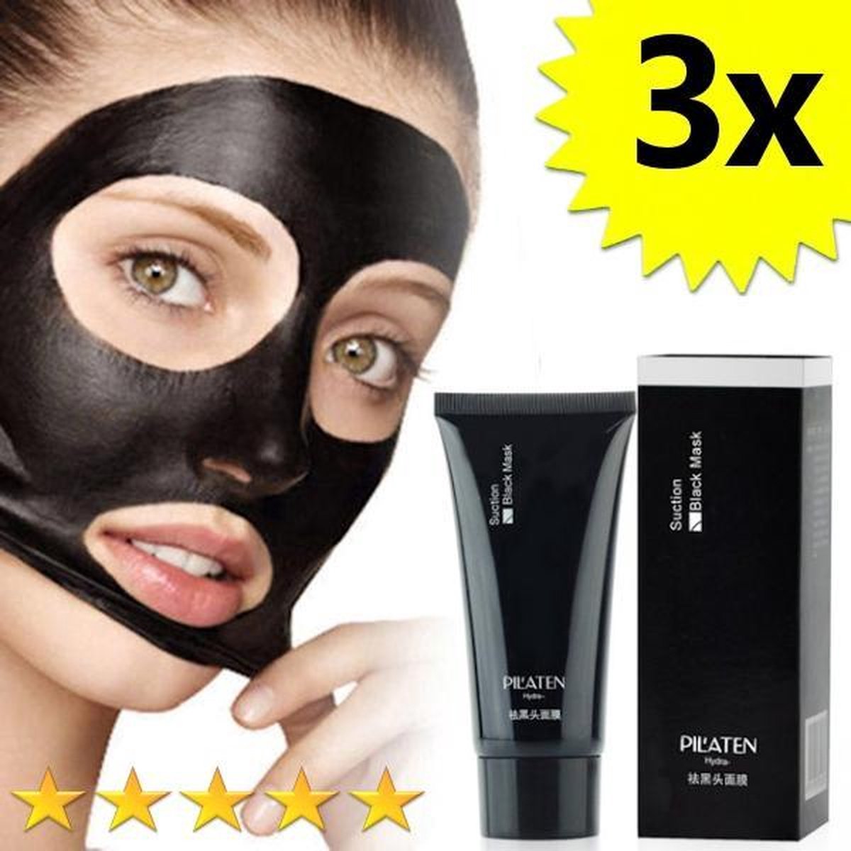 3 x Blackhead Masker Deluxe | Mee eters verwijderen dankzij het Zwarte masker