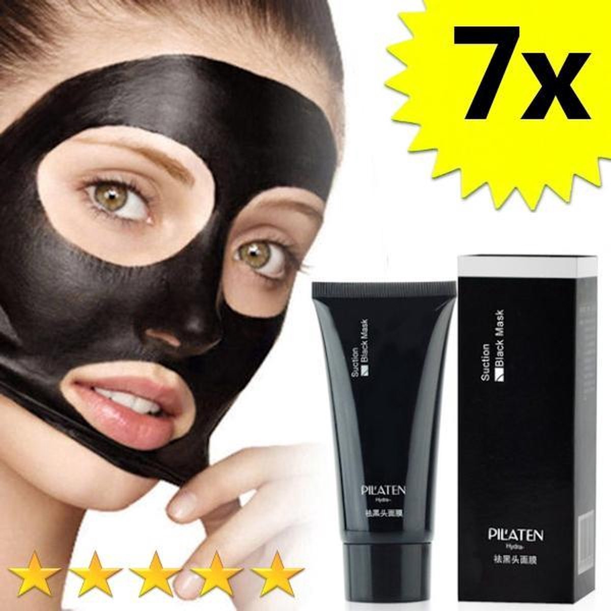 7 x Blackhead Masker Deluxe | Pilaten | Mee eters verwijderen dankzij het Zwarte masker