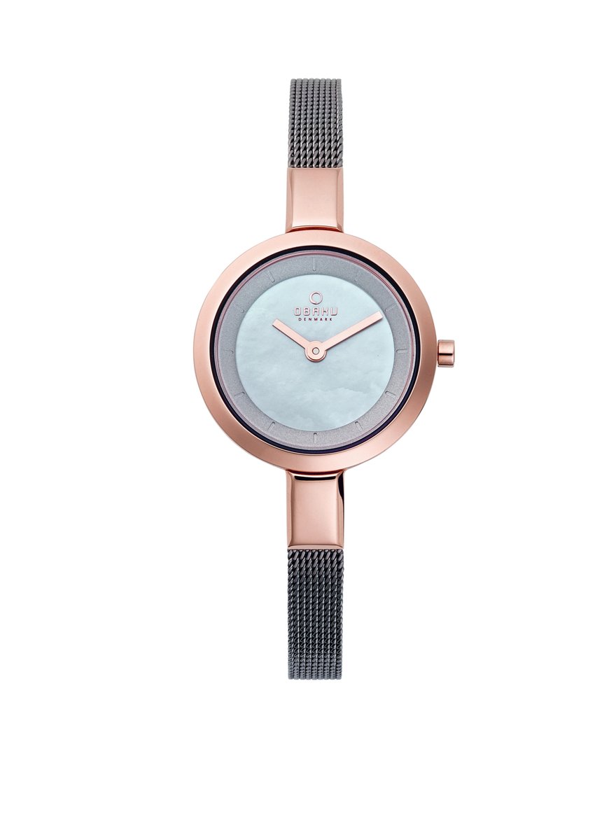 Obaku V129LX VJMJ horloge dames - zilver - edelstaal PVD ros�