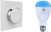 AwoX SmartKIT - SmartLIGHT 9W LED Lamp E27 met SmartPEBBLE - Bluetooth  - Kleur