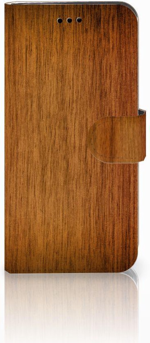 Huawei P10 Lite Book Style Case Donker Hout