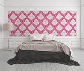 Behang Barok fuchsia glitter