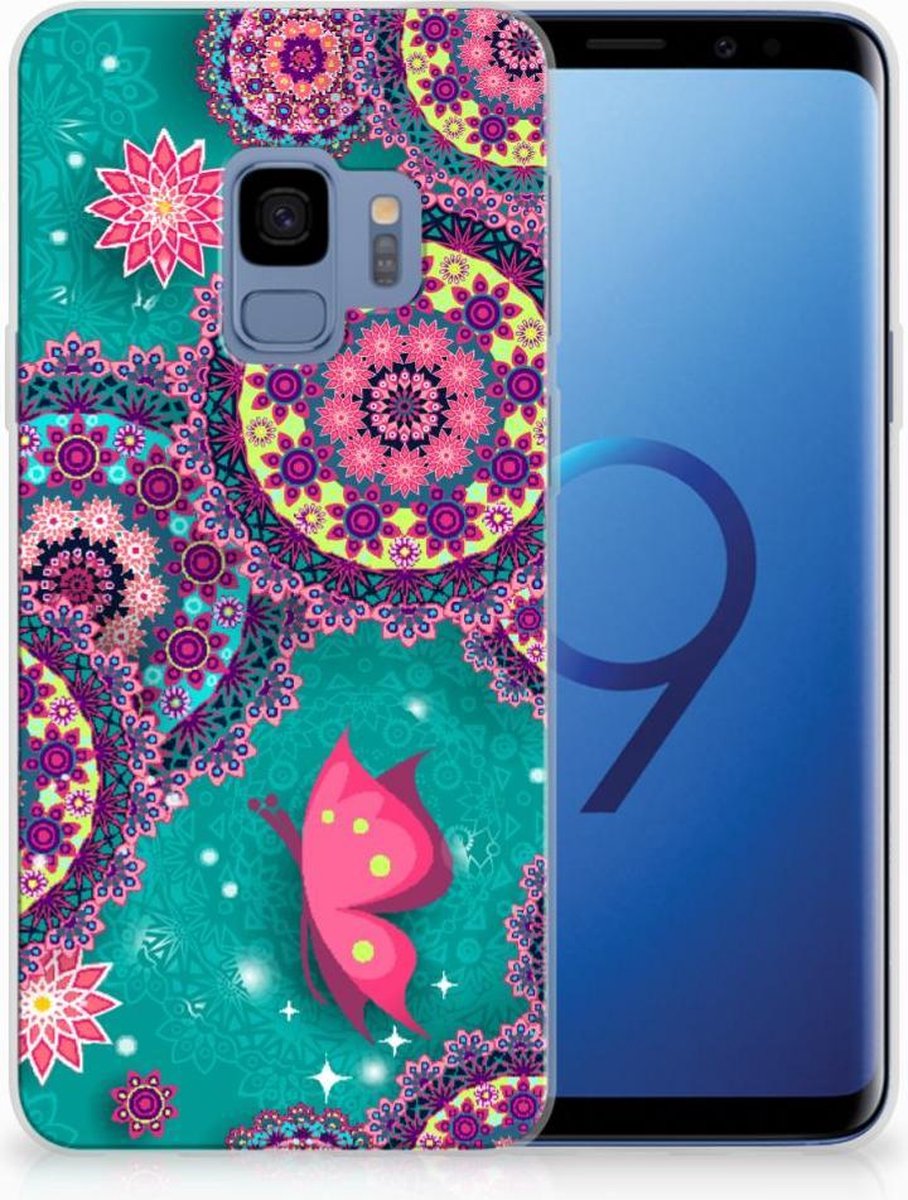 Back Cover voor Samsung Galaxy S9 Hoesje maken Cirkels en Vlinders